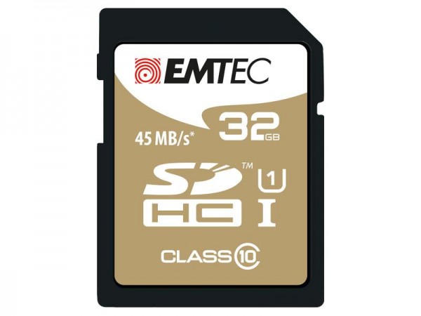 Carte mémoire SDHC 32 Go EMTEC CL10 Gold UHS-I f. Appareil photo numérique, caméscope